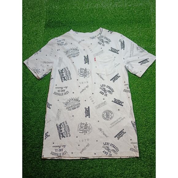 Levi's Other - Levi's White Youth T-Shirt with All-Over Logo Print XL